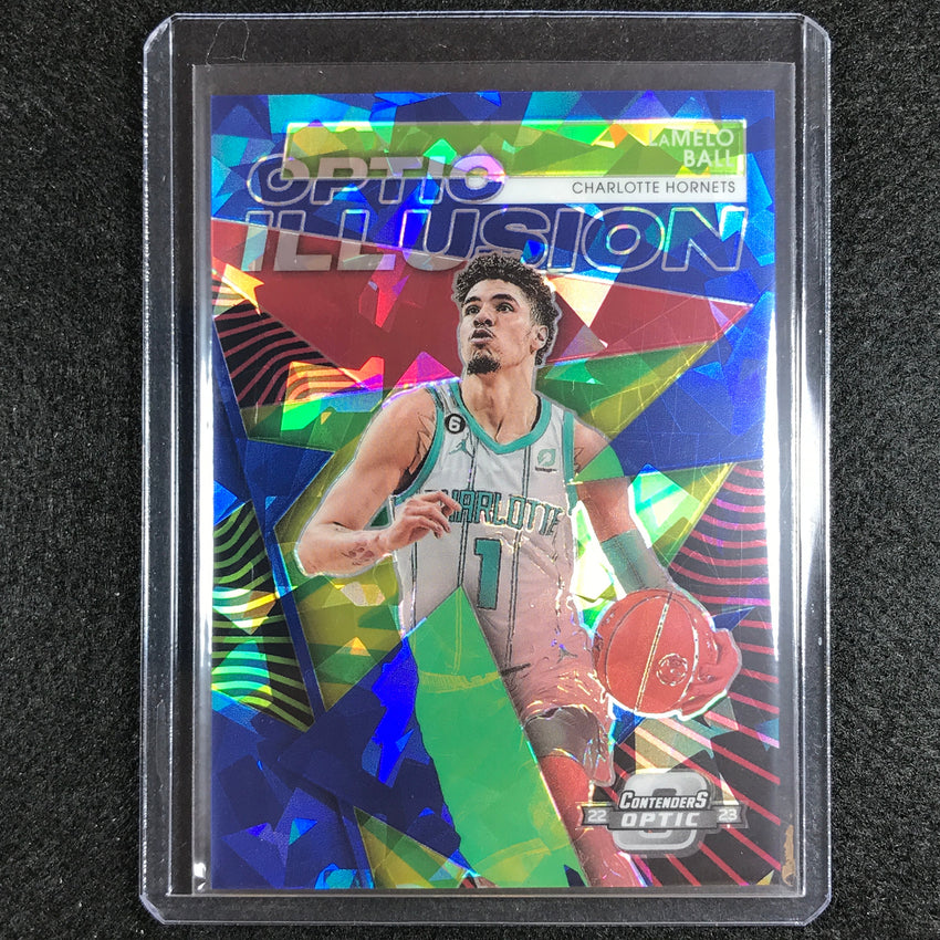 2022-23 Contenders Optic Lamelo Ball Optic Illusion Blue Cracked Ice 47/75