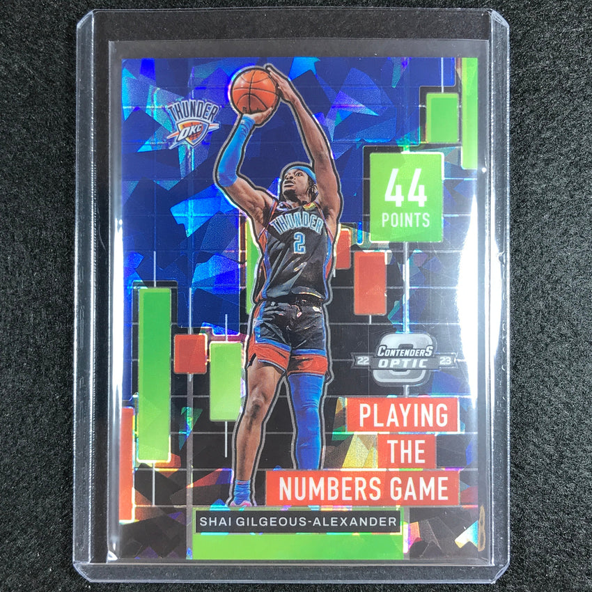 2022-23 Contenders Optic Shai Gilgeous-alexander Numbers Game Blue Ice 13/75