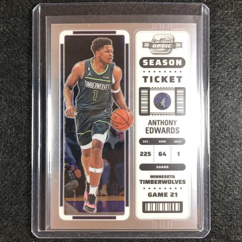 2022-23 Contenders Optic Anthony Edwards Season Ticket Base No 50