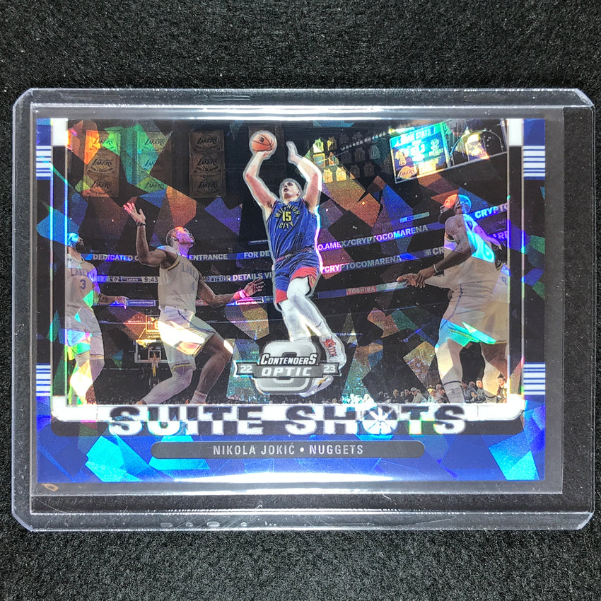 2022-23 Contenders Optic Nikola Jokic Suite Shots Blue Cracked Ice 51/75