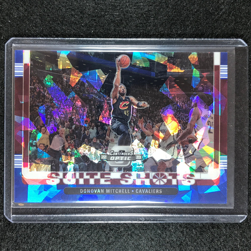 2022-23 Contenders Optic Donovan Mitchell Suite Shots Blue Cracked Ice 55/75