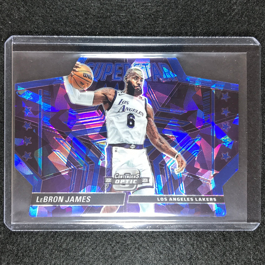 2022-23 Contenders Optic Lebron James Superstar Die-cut Blue Cracked Ice 45/75