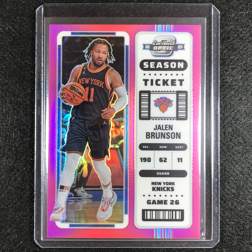2022-23 Contenders Optic Jalen Brunson Season Ticket Pink 68/75