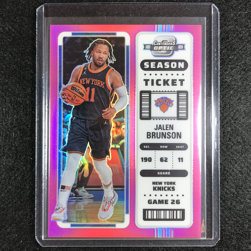 2022-23 Contenders Optic Jalen Brunson Season Ticket Pink 75/75