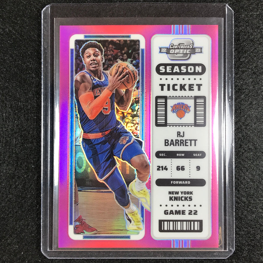 2022-23 Contenders Optic Rj Barrett Season Ticket Pink 16/75
