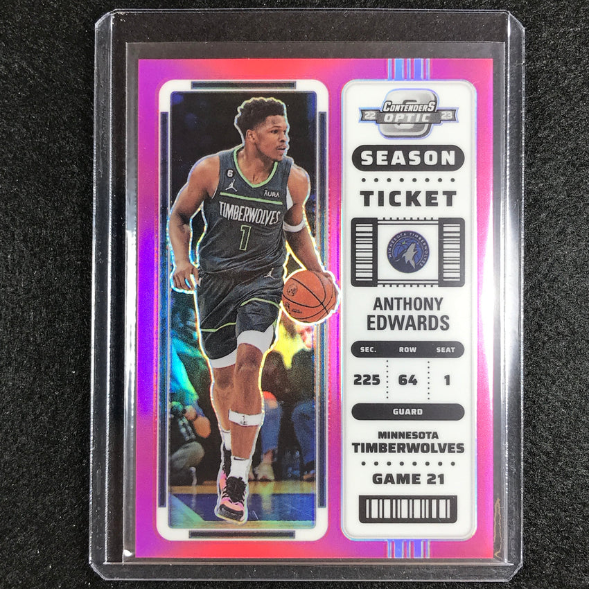 2022-23 Contenders Optic Anthony Edwards Season Ticket Pink 6/75