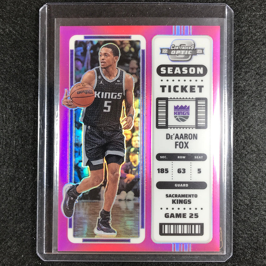 2022-23 Contenders Optic Deaaron Fox Season Ticket Pink 40/75