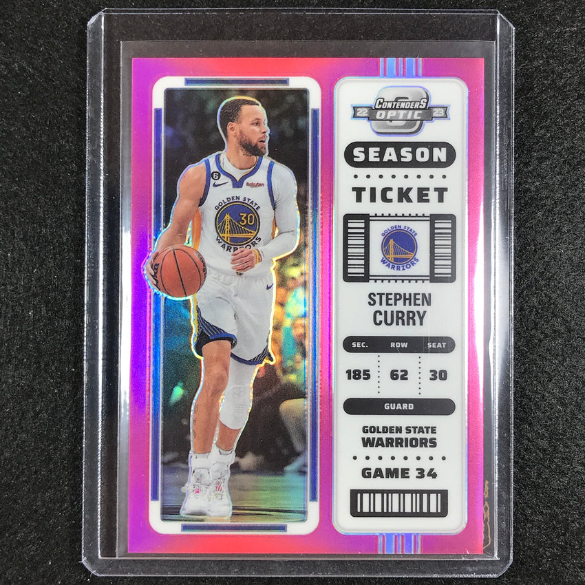 2022-23 Contenders Optic Stephen Curry Season Ticket Pink 18/75
