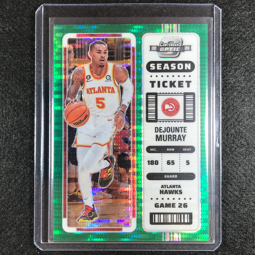 2022-23 Contenders Optic Dejounte Murray Season Ticket Green Pulsar 18/25
