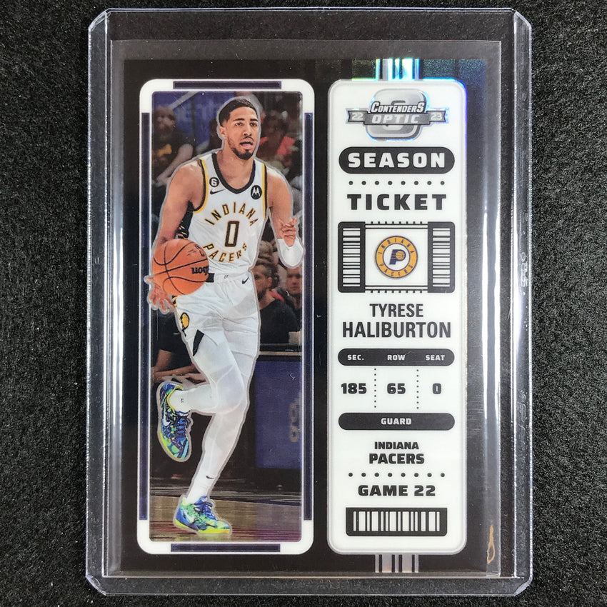 2022-23 Contenders Optic Tyrese Haliburton Season Ticket Black Pandora Ssp No 20