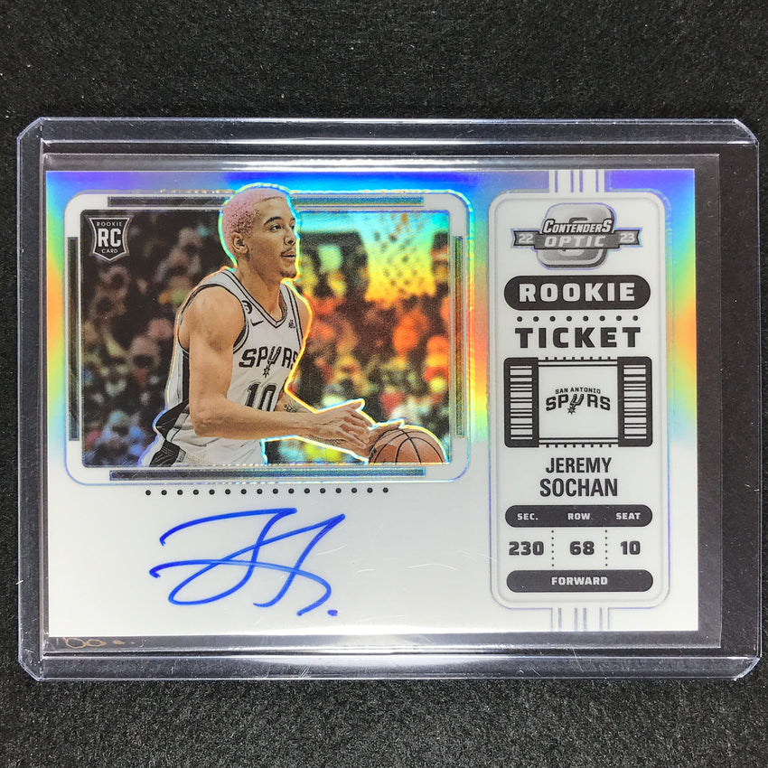 2022-23 Contenders Optic Jeremy Sochan Variation Rookie Ticket Auto Silver No 138