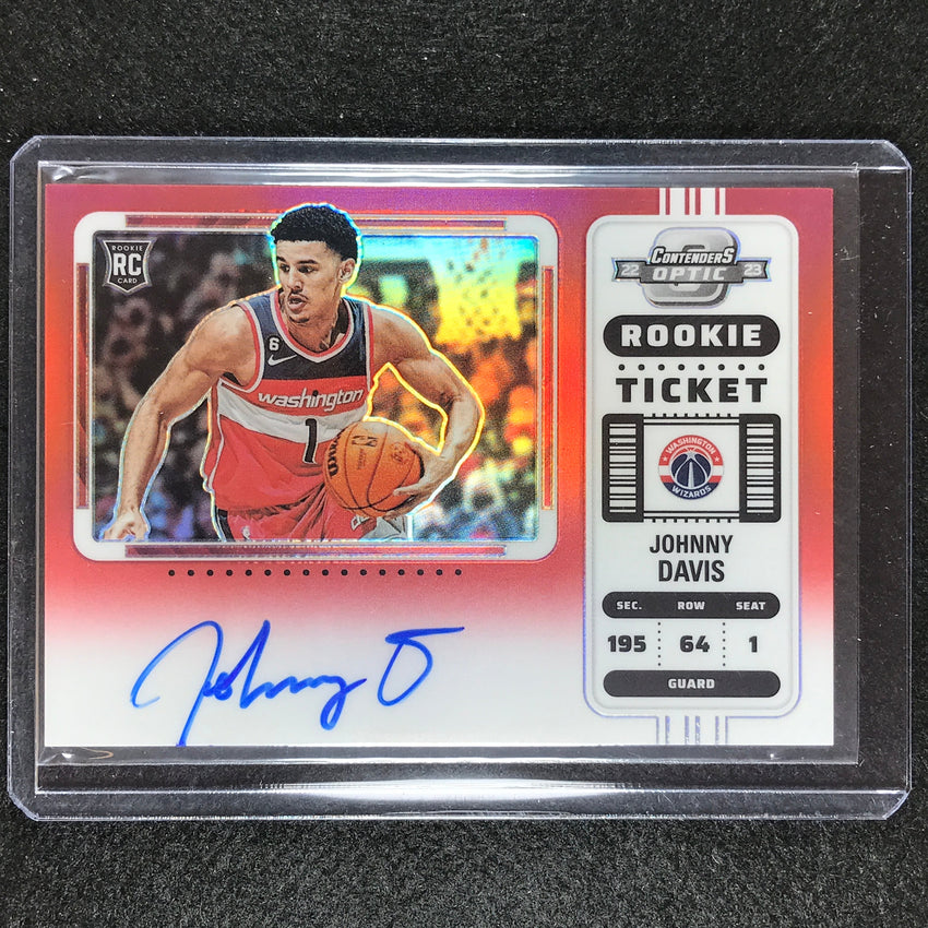 2022-23 Contenders Optic Johnny Davis Variation Rookie Ticket Auto Red 17/99