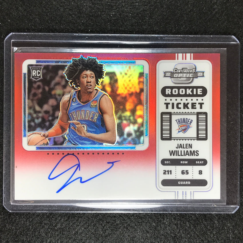 2022-23 Contenders Optic Jalen Williams Variation Rookie Ticket Auto Red 12/99