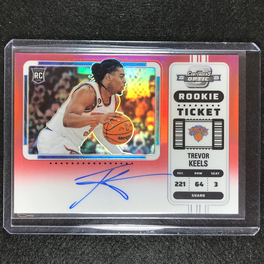 2022-23 Contenders Optic Trevor Keels Variation Rookie Ticket Auto Red 5/99