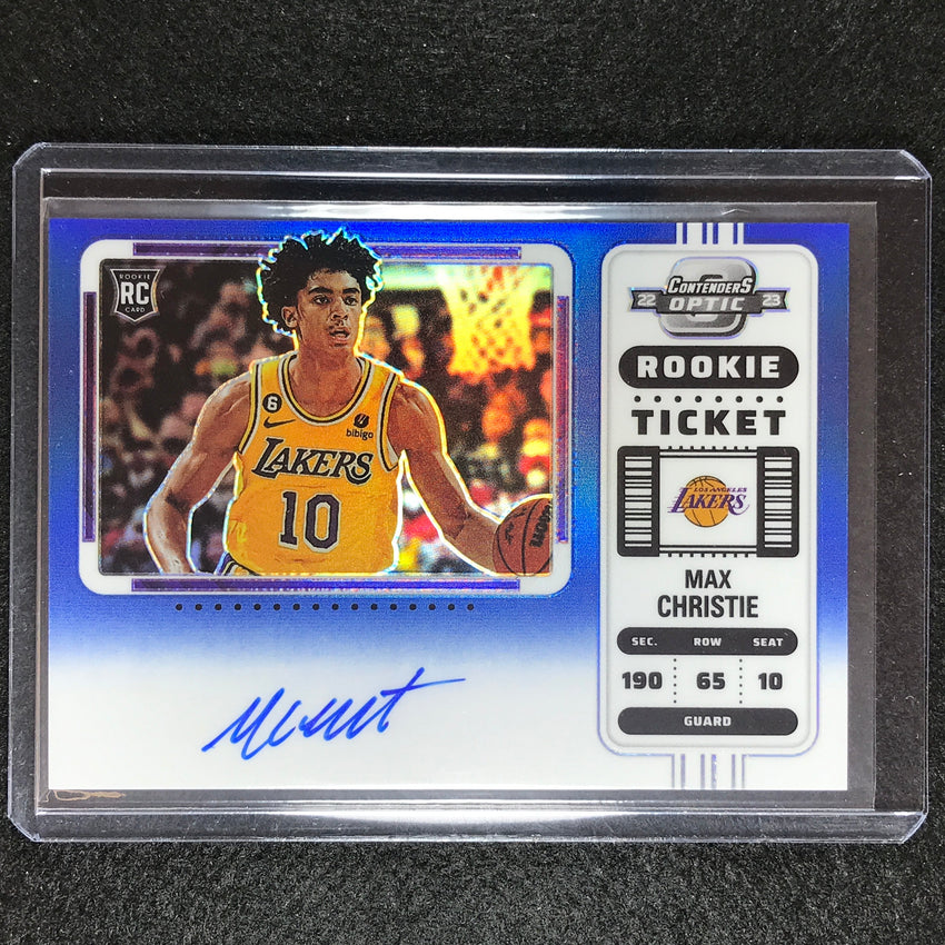 2022-23 Contenders Optic Max Christie Variation Rookie Ticket Auto Blue 22/49