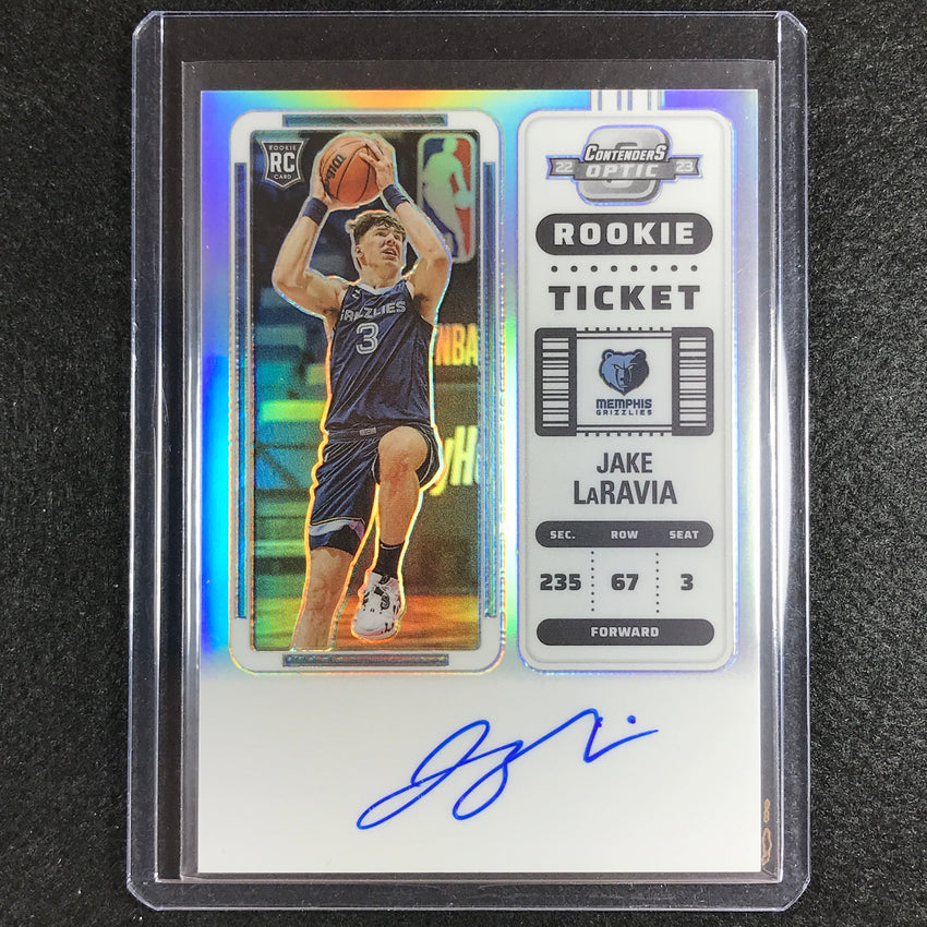 2022-23 Contenders Optic Jake Laravia Rookie Ticket Auto Silver Prizm No 119