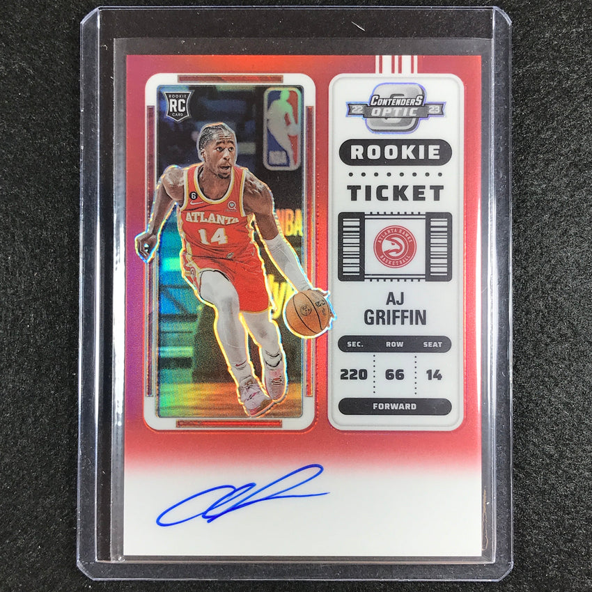 2022-23 Contenders Optic Aj Griffin Rookie Ticket Auto Red 74/99