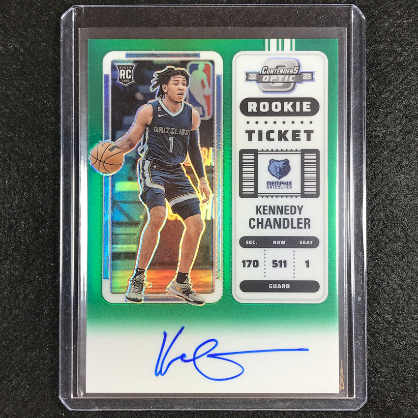 2022-23 Contenders Optic Kennedy Chandler Rookie Ticket Auto Green 7/75