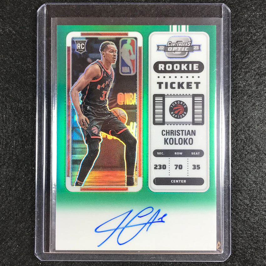 2022-23 Contenders Optic Christian Koloko Rookie Ticket Auto Green 60/75
