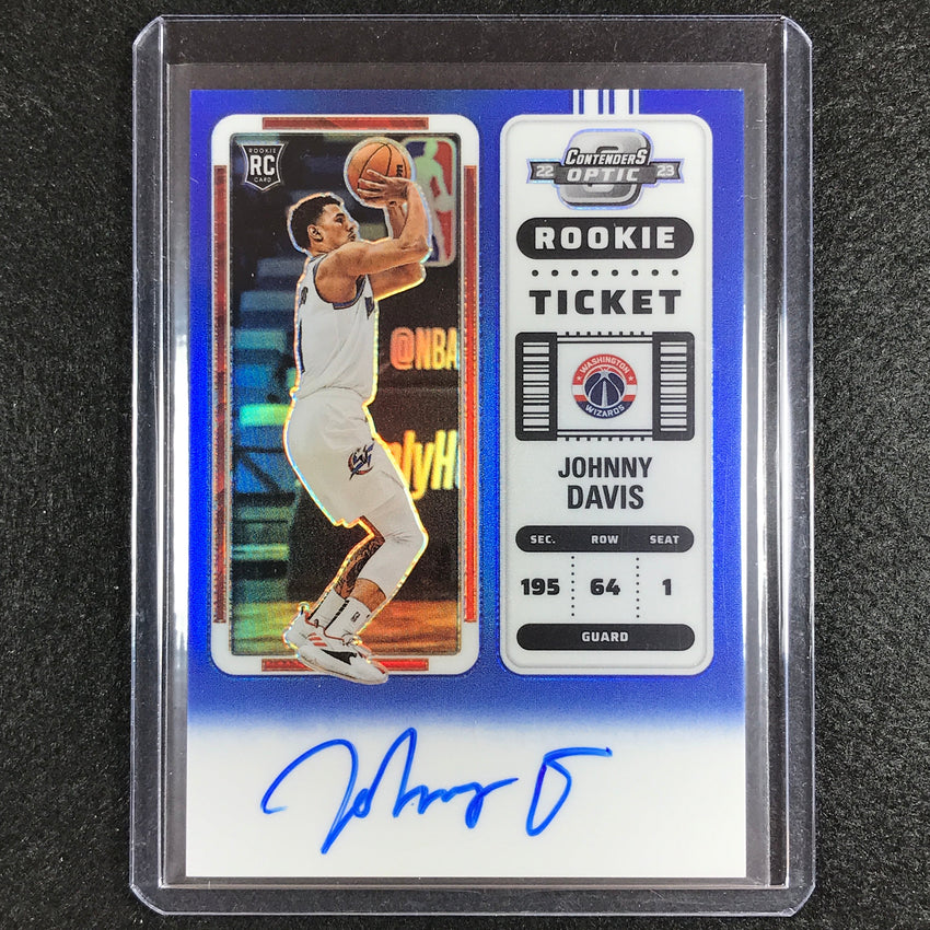 2022-23 Contenders Optic Johnny Davis Rookie Ticket Auto Blue 27/49