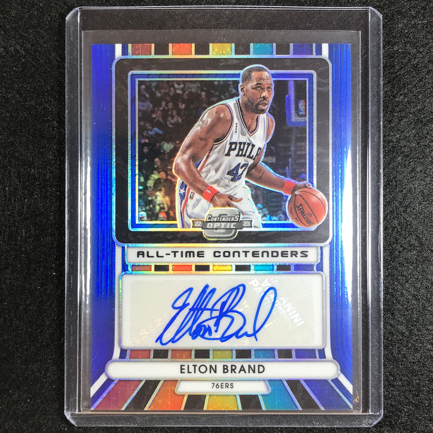 2022-23 Contenders Optic Elton Brand All-time Contenders Auto Blue 17/75