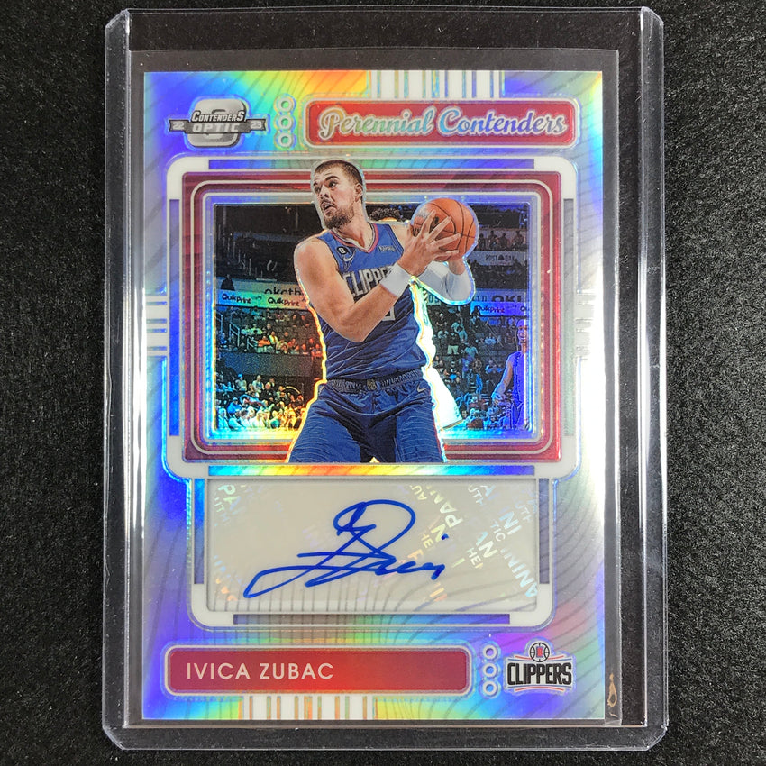 2022-23 Contenders Optic Ivica Zubac Perennial Contender Auto Silver Prizm 97/99