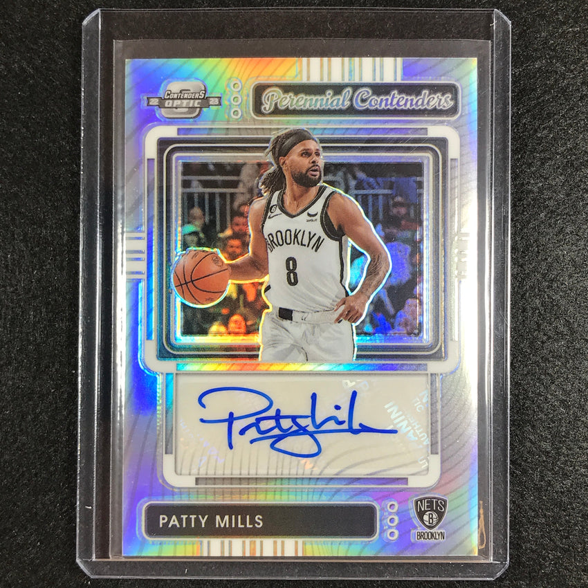 2022-23 Contenders Optic Patty Mills Perennial Contenders Auto Silver Prizm 4/99