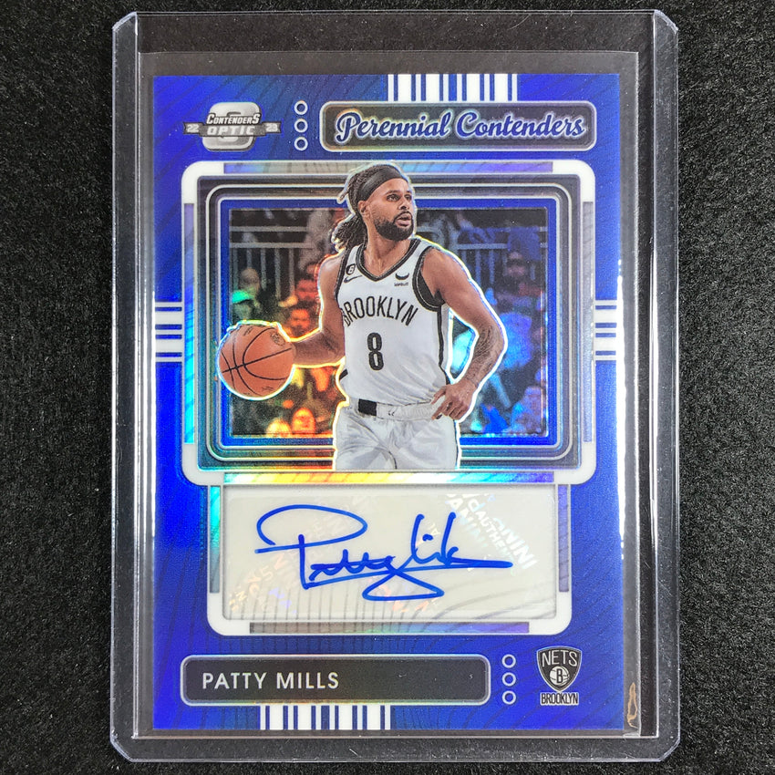 2022-23 Contenders Optic Patty Mills Perennial Contenders Auto Blue 64/75