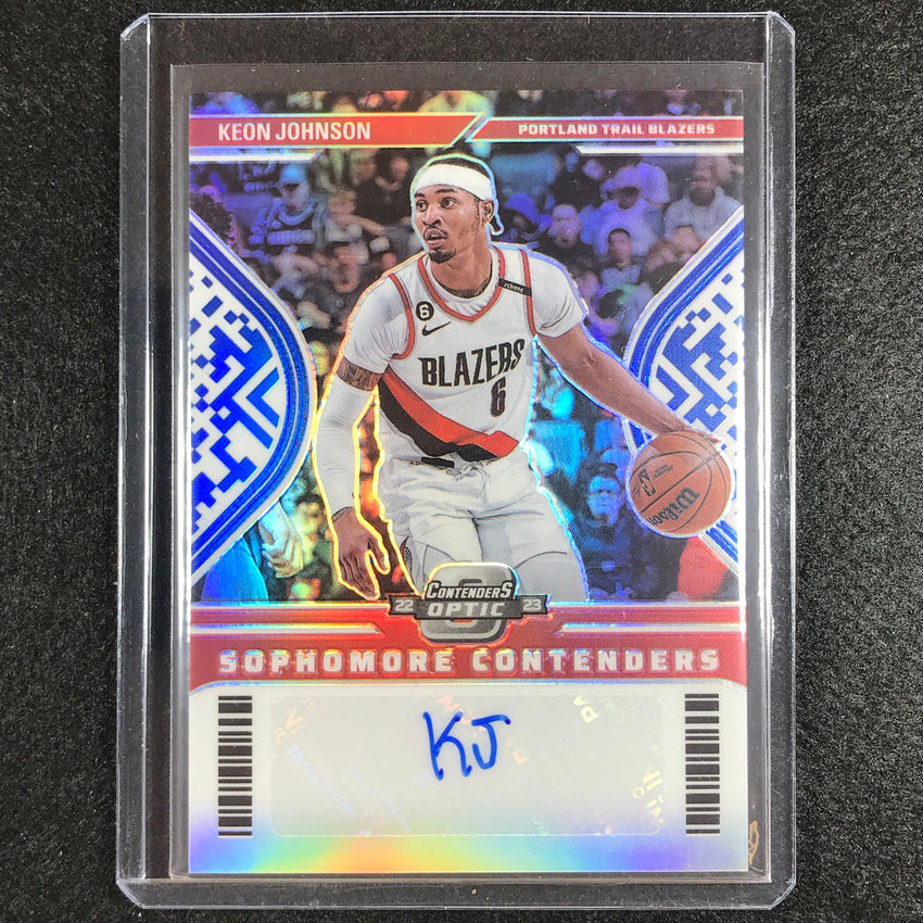 2022-23 Contenders Optic Keon Johnson Sophomore Contenders Auto Blue 66/75
