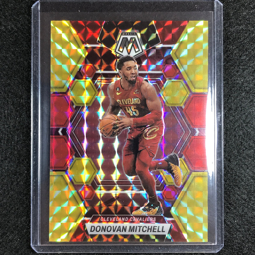 2022-23 Mosaic Donovan Mitchell Choice Fusion Red And Yellow 59/88 No 5