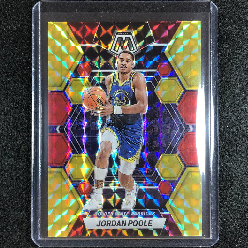 2022-23 Mosaic Jordan Poole Choice Fusion Red And Yellow 39/88 No 7