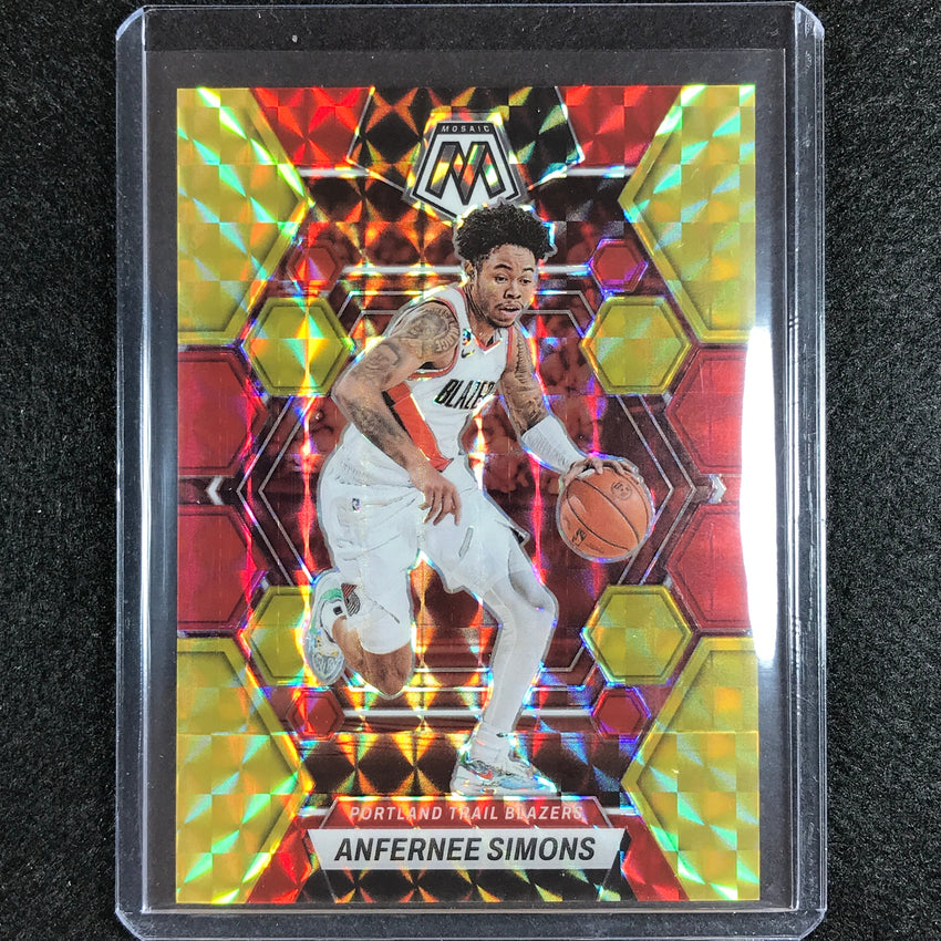 2022-23 Mosaic Anfernee Simons Choice Fusion Red And Yellow 37/88 No 11