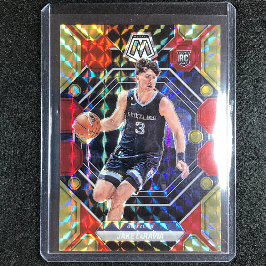 2022-23 Mosaic Jake Laravia Rookie Choice Fusion Red And Yellow 70/88 No 204