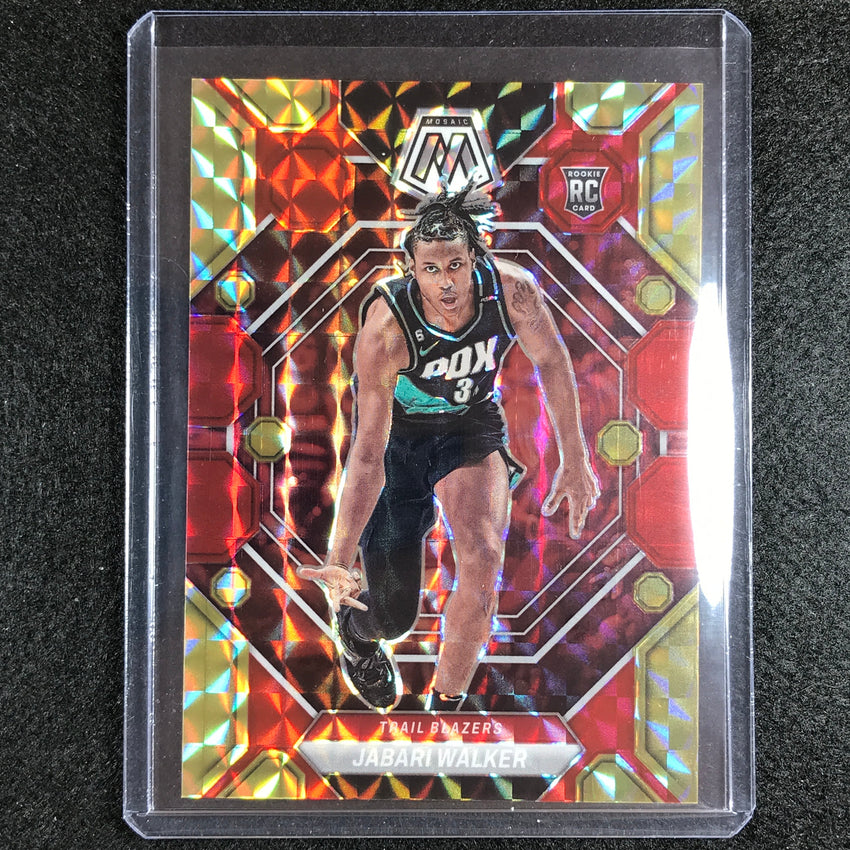 2022-23 Mosaic Jabari Walker Rookie Choice Fusion Red And Yellow 27/88 No 215