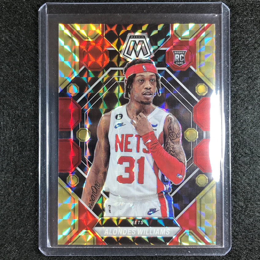 2022-23 Mosaic Alondes Williams Rookie Choice Fusion Red And Yellow 30/88 No 235