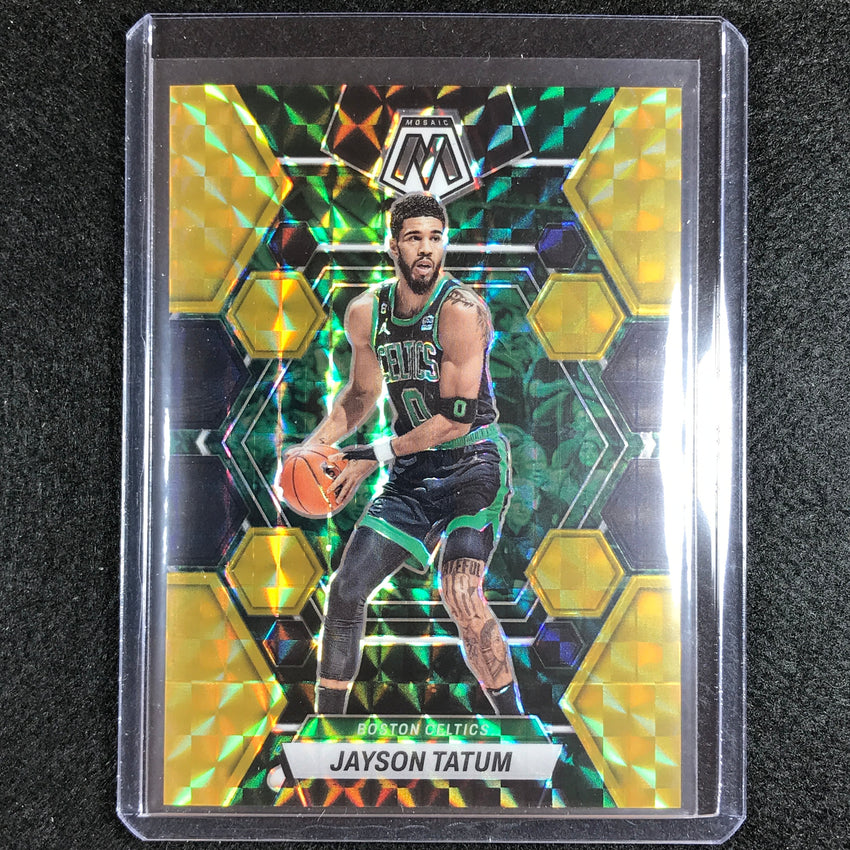 2022-23 Mosaic Jayson Tatum Choice Black Gold 3/8