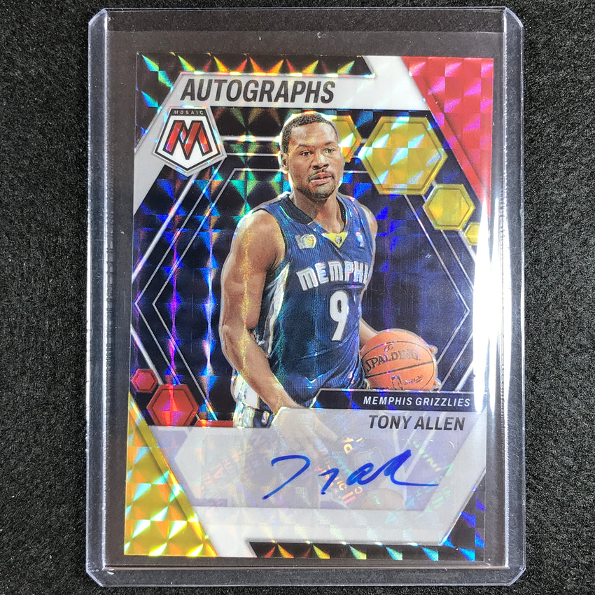 2022-23 Mosaic Tony Allen Autographs Mosaic Choice Red And Yellow Auto No All