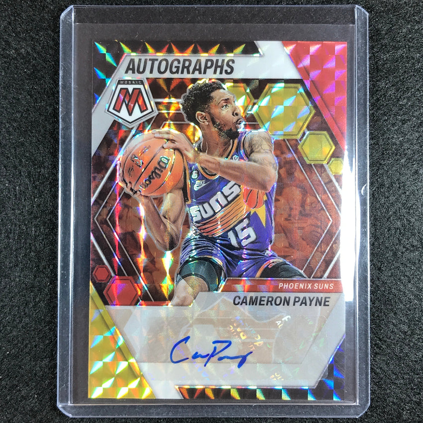 2022-23 Mosaic Cameron Payne Autographs Mosaic Choice Red And Yellow Auto No Pay A