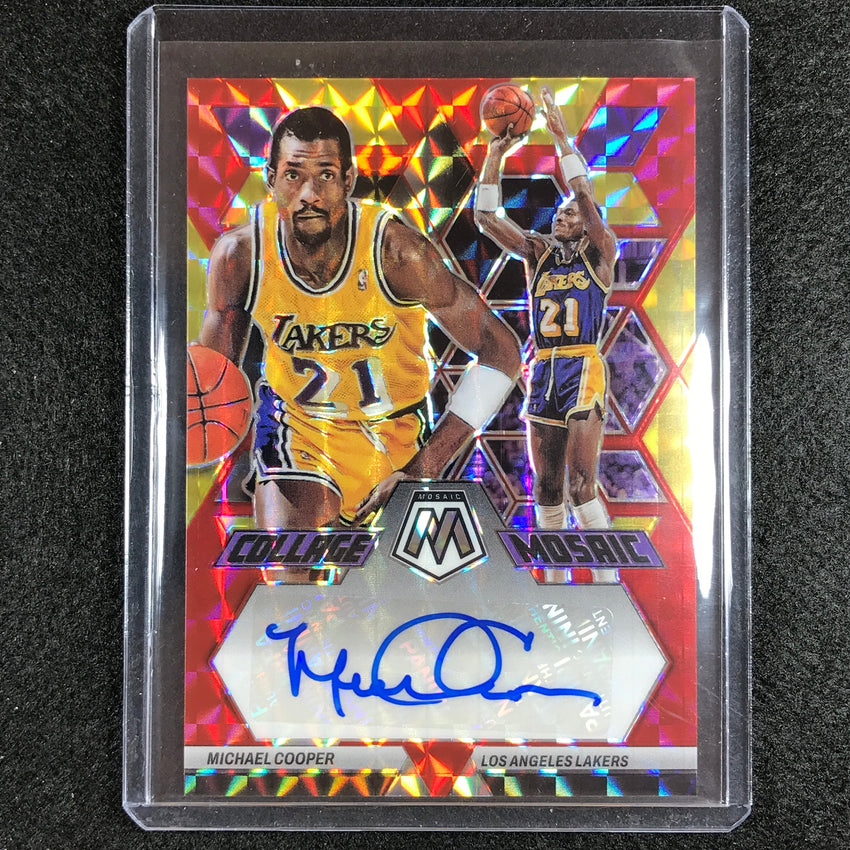 2022-23 Mosaic Michael Cooper Collage Choice Red And Yellow Auto No Mcr