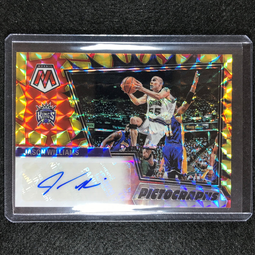 2022-23 Mosaic Jason Williams Pictographs Choice Red And Yellow Auto No Jas