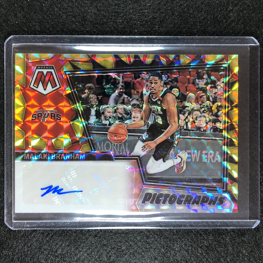 2022-23 Mosaic Malaki Branham Pictographs Choice Red And Yellow Rookie Auto No Mbm