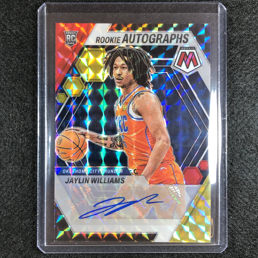 2022-23 Mosaic Jaylin Williams Rookie Autographs Choice Red And Yellow Auto No Jay