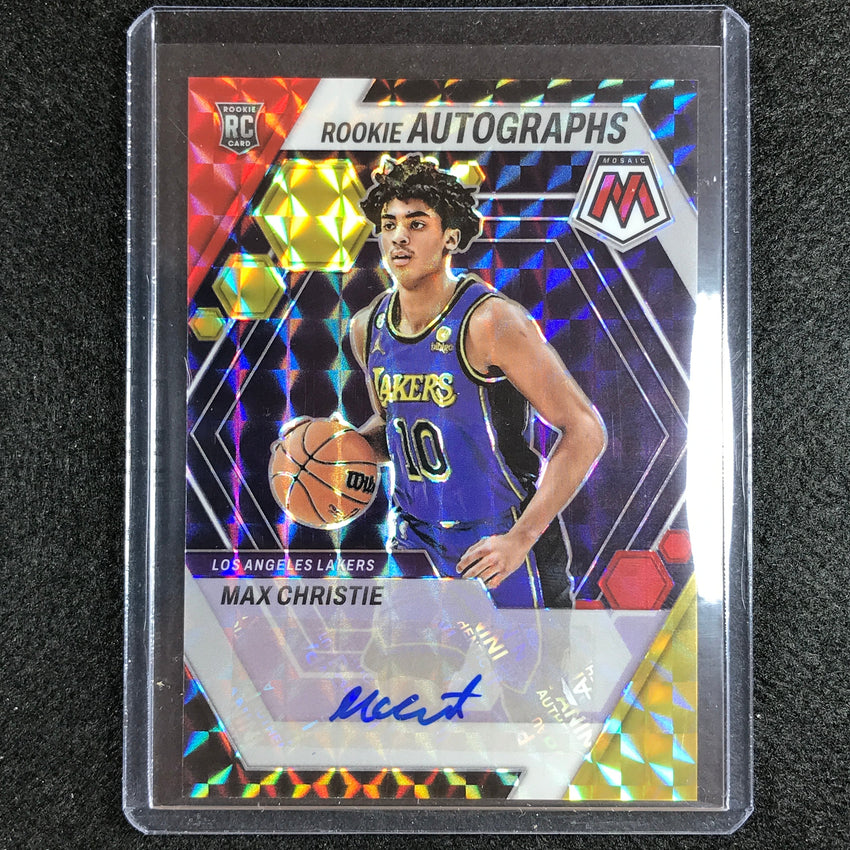 2022-23 Mosaic Max Christie Rookie Autographs Choice Red And Yellow Auto No Max