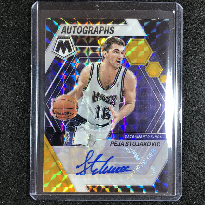 2022-23 Mosaic Peja Stojakovic Autographs Choice Black Gold Auto 4/8