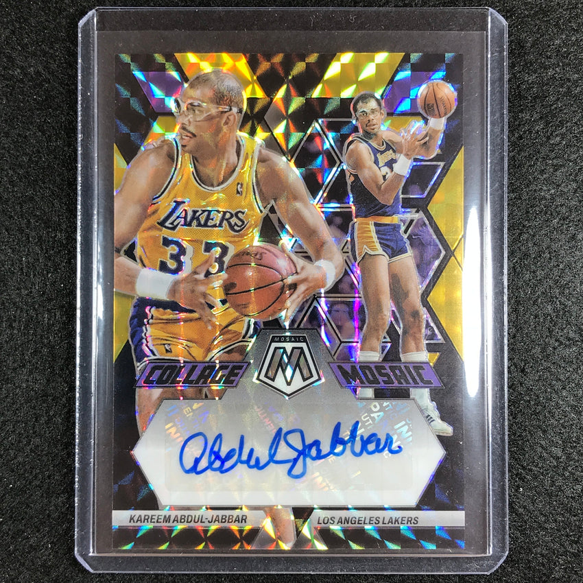 2022-23 Mosaic Kareem Abdul-jabbar Collage Choice Black Gold Auto 5/8