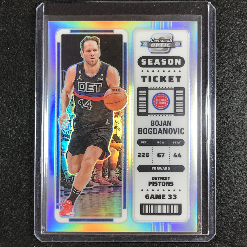 2022-23 Contenders Optic Bojan Bogdanovic Season Ticket Silver Prizm No 2