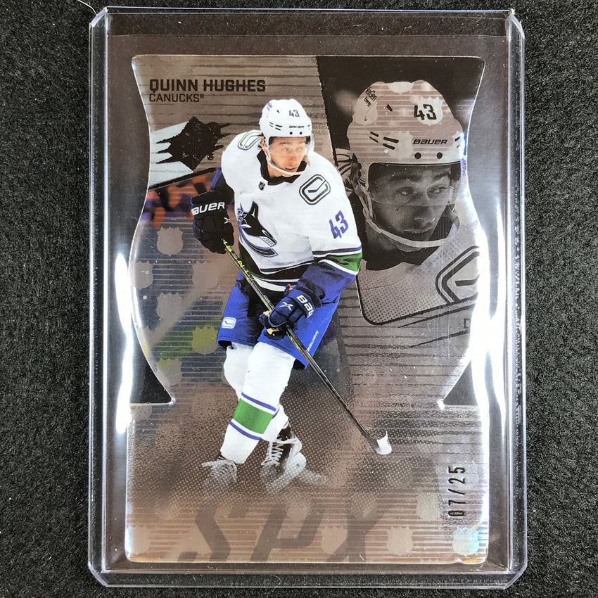 2022-23 Spx Nhl Quinn Hughes Veteran Nhl Shield Die-cut Hologram 7/25
