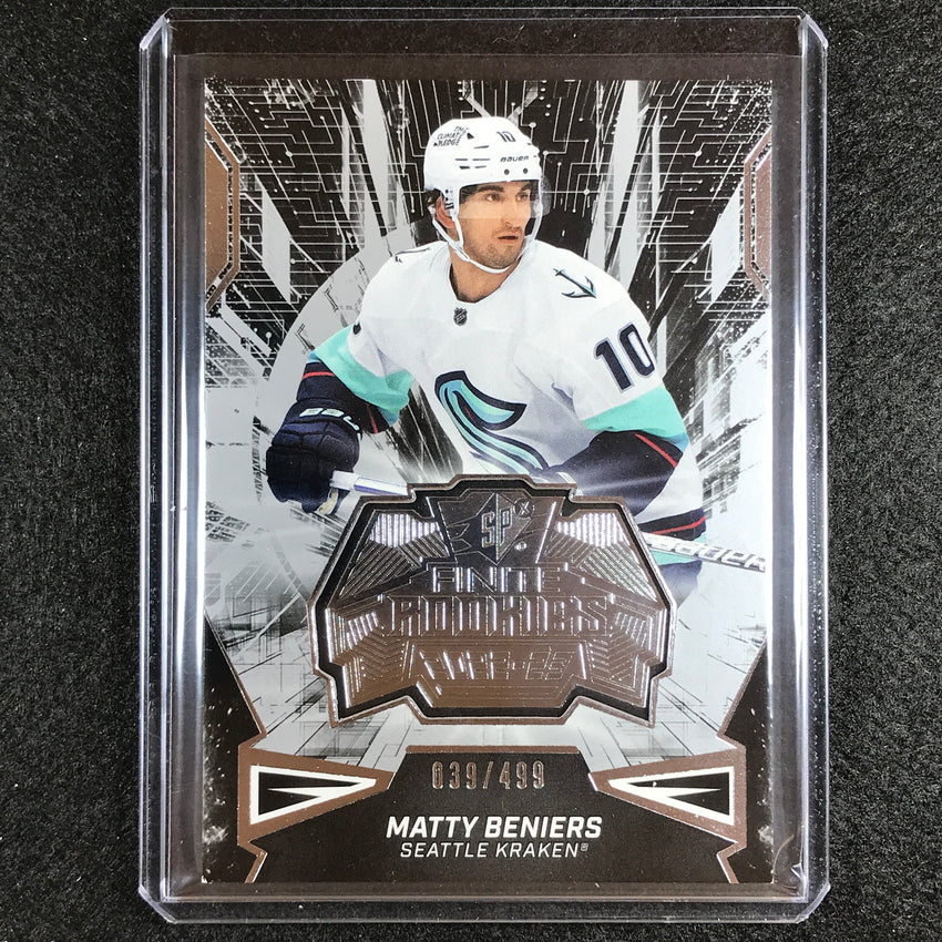 2022-23 Spx Nhl Matty Beniers Finite Rookies Silver 39/499