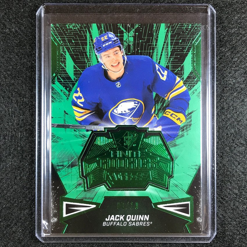 2022-23 Spx Nhl Jack Quinn Finite Rookies Green Spectrum 6/10