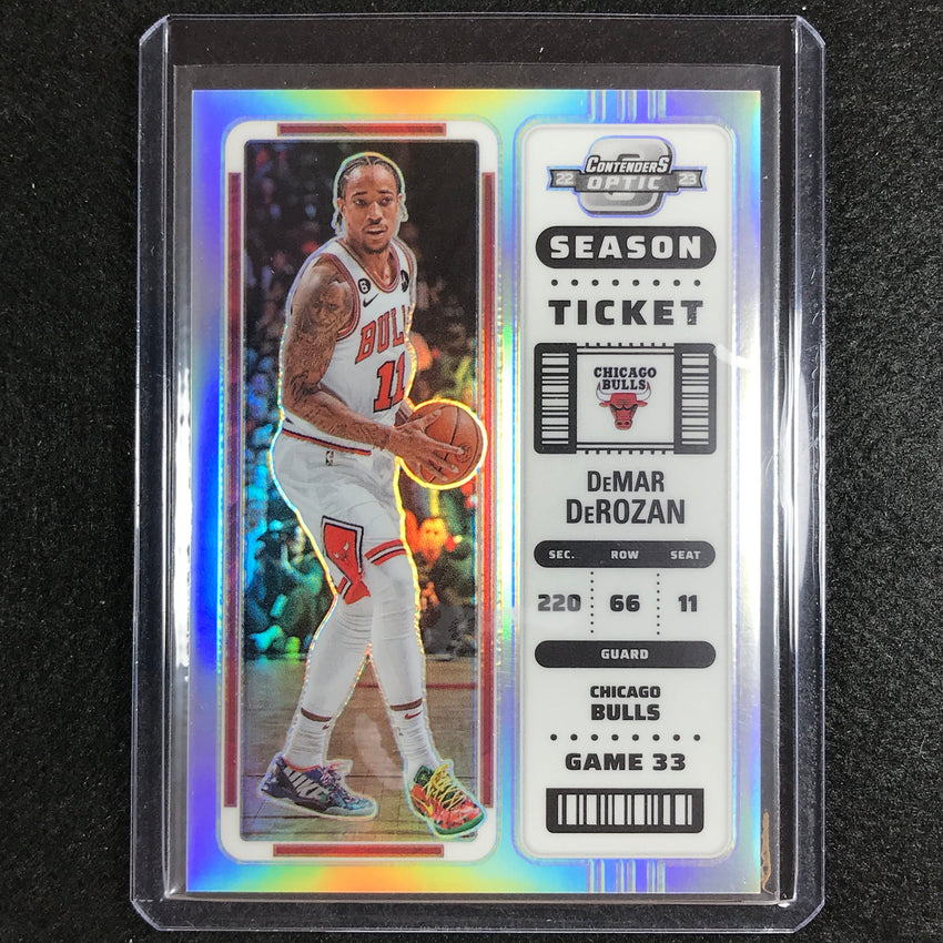 2022-23 Contenders Optic Demar Derozan Season Ticket Silver Prizm No 8